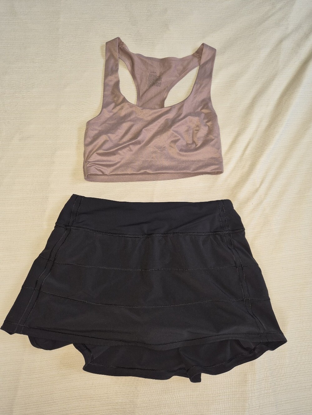 🖤💗 Lululemon Black Skirt + Pink Sports Bra Set 💗🖤